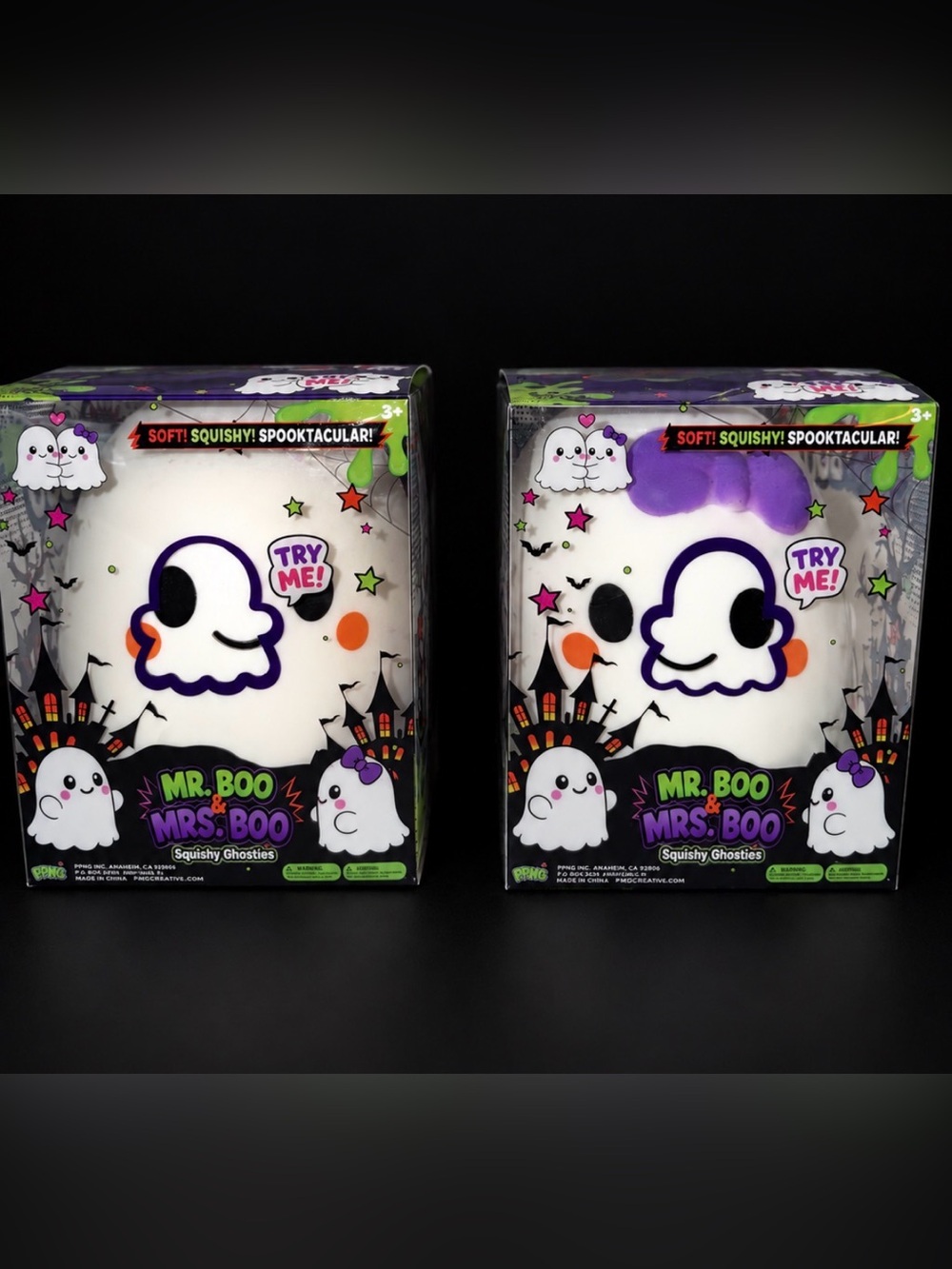 *NEW* 👻 PPNC MR. BOO & MRS. BOO SQUISHY GHOSTIES – SET OF 2 🎃💜